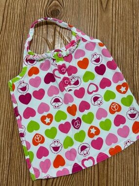 4/$20 Sesame Street Elmo Heart Patterned Halter Top Cotton Blend 12 Months